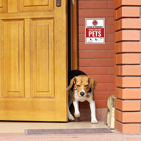 12Pcs Pets Inside Fire Rescue Sticker - 12x10cm Emergency Pet Alert Safety Decal for Doors, Vinyl Adhesive Firefighter Warning Sign for Home (Rescue Retriever) in Saudi Arabia