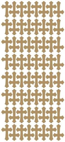 Gold Cross Stickers 1" DC24-091 Envelope Seals Arts & Crafts Vinyl Sticker Decal for Wall, Laptop, 256 Pieces in Kuwait