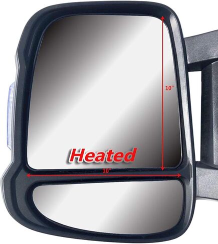 Replacement Extension Long Arm Passenger Right Side Mirror Manual Folding Electric Heated Glass with Signal Light Fit RAM Promaster 1500 2500 3500 From 2014 to Onward in Saudi Arabia