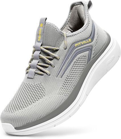 FitVille Men's Wide Walking Shoes Athletic Sneakers Lightweight Workout Slip-on Shoes for Hands Free - Cloud Strider V1(14 X-Wide, Gray & Black) in Saudi Arabia
