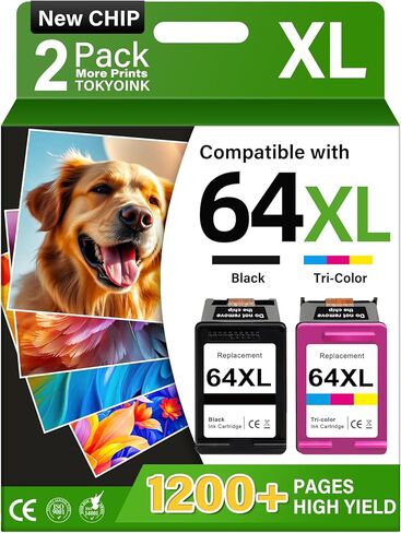 TOKYOINK 64XL Ink Cartridge Remanufactured for HP Ink 64 XL for HP 64XL Ink Cartridge Combo Pack HP64 Work with Printer Envy Photo 7855 7858 7155 7158 7900 7800 6255 6258 Tango X Terra (2 Pack) in Saudi Arabia