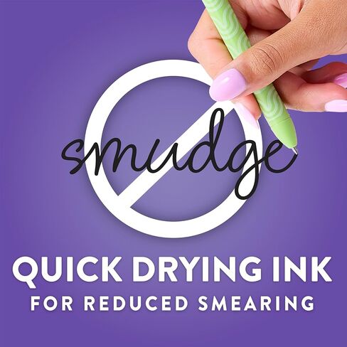 Paper Mate InkJoy Gel Pens, Fashion Barrels, Retractable, Medium Point (0.7mm), Smooth Writing, Black Ink, 6 Count - Trendy Office Supplies in Kuwait
