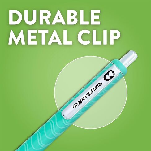 Paper Mate InkJoy Gel Pens, Fashion Barrels, Retractable, Medium Point (0.7mm), Smooth Writing, Black Ink, 6 Count - Trendy Office Supplies in Kuwait