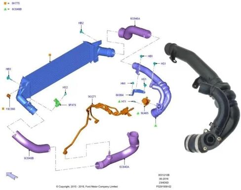 Air Intake Pipe Compatible with Ford Explorer 2.3T 2015-2019, FB5Z6C646A, Plastic in Saudi Arabia