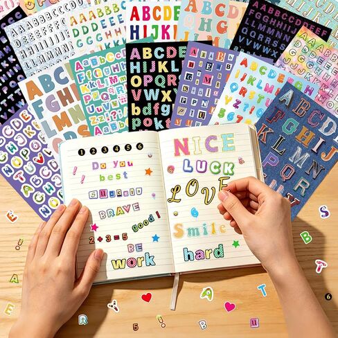 Letter Stickers, 4000 Pcs+ Alphabet Stickers for Scrapbooking, Colorful Self-Adhesive Letter and Number Stickers for DIY Crafts Art Making, Junk Journal, Journaling Supplies, Laptop, Classroom Decor in Saudi Arabia
