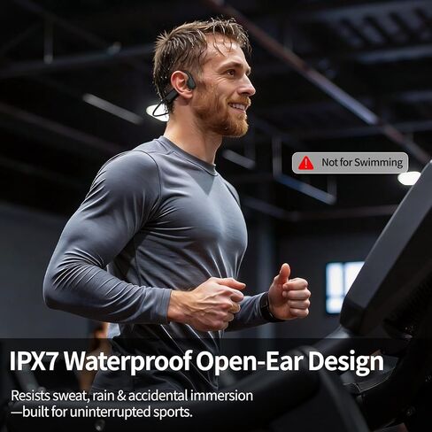 Swimming Headphones, IP68 Waterproof Bone Conduction Headphones,Open Earphones 8GB Memory with Bluetooth Sport Headsets for Swimming Pool Running Cycling-Black in Saudi Arabia