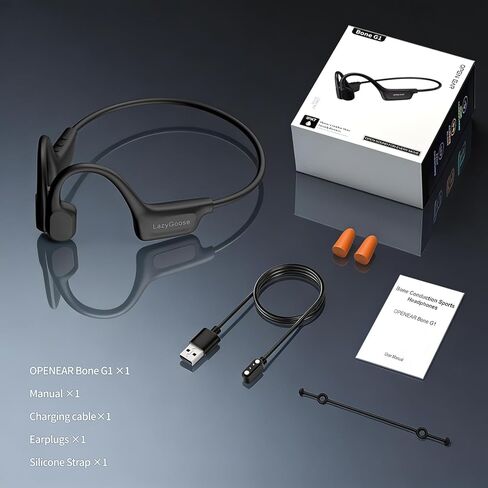 Swimming Headphones, IP68 Waterproof Bone Conduction Headphones,Open Earphones 8GB Memory with Bluetooth Sport Headsets for Swimming Pool Running Cycling-Black in Saudi Arabia