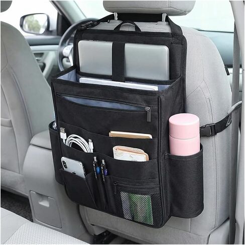 Bittwee Car Front Seat Organizer, Multipurpose Hanging Passenger Seat & Backseat Storage Bag with Cup Holder, Multi-Layer Auto Interior Organizer with Laptop Tablet Storage, Universal Fit in Saudi Arabia
