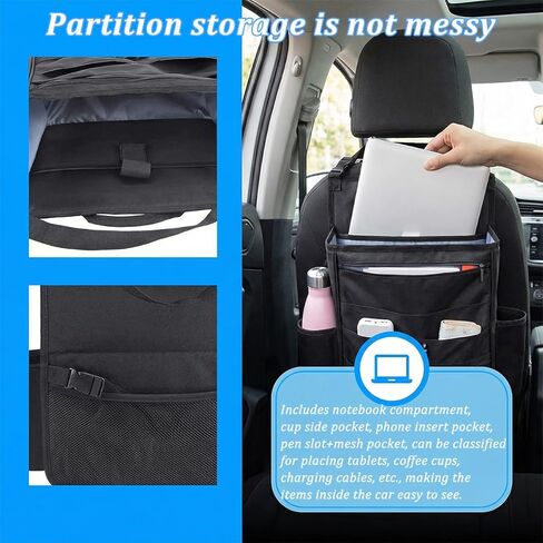 Bittwee Car Front Seat Organizer, Multipurpose Hanging Passenger Seat & Backseat Storage Bag with Cup Holder, Multi-Layer Auto Interior Organizer with Laptop Tablet Storage, Universal Fit in Saudi Arabia