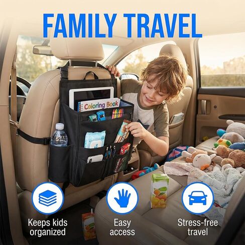 Bittwee Car Front Seat Organizer, Multipurpose Hanging Passenger Seat & Backseat Storage Bag with Cup Holder, Multi-Layer Auto Interior Organizer with Laptop Tablet Storage, Universal Fit in Saudi Arabia