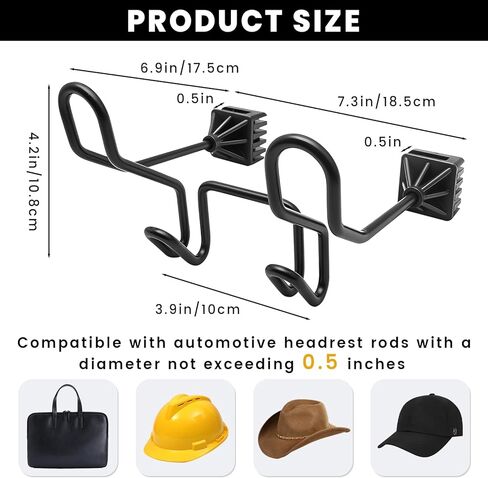 Hard Hat Holder for Truck Seat, Heavy Duty Car Seat Hook Organizer, Work Truck Accessories for Truck SUV Car, Car Hat Holder for Hard Hat & Safety Vest in Kuwait