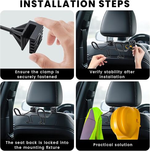 Hard Hat Holder for Truck Seat, Heavy Duty Car Seat Hook Organizer, Work Truck Accessories for Truck SUV Car, Car Hat Holder for Hard Hat & Safety Vest in Kuwait