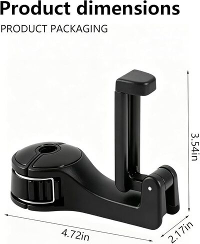 Car Seat Back Storage Hook with 360° Rotating Phone Holder, 2-in-1 Hidden Purse Hook & Organizer, Universal Clip-On for Cars/SUVs, Ideal for Commute, Travel & Family Trips in Kuwait