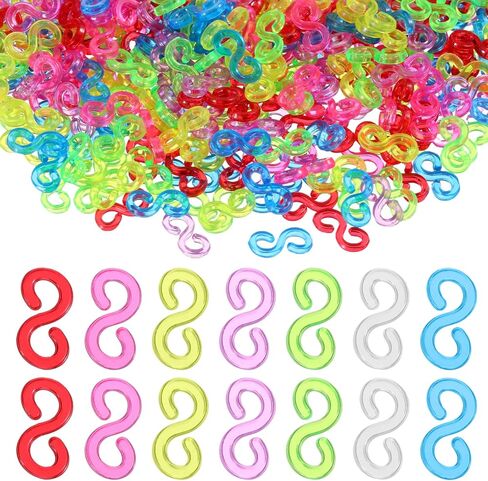 HJZHII 2000Pcs S Clips Rubber Band Clips, S Clips Plastic Bracelet Connectors Loom Rubber Band Clip Colorful Bracelet S Clip for Loom Bracelets DIY Crafts Making in Saudi Arabia