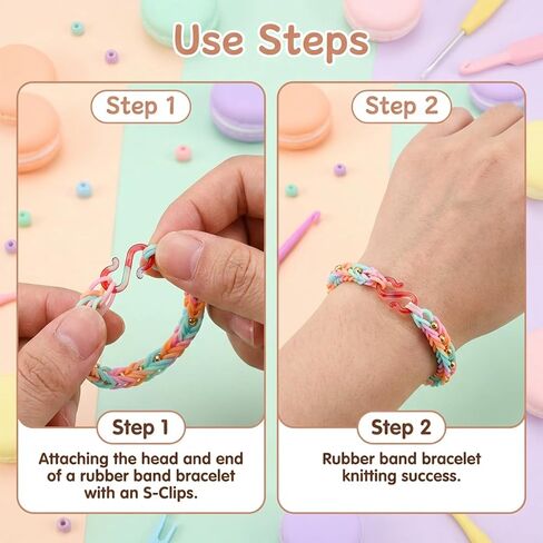 HJZHII 2000Pcs S Clips Rubber Band Clips, S Clips Plastic Bracelet Connectors Loom Rubber Band Clip Colorful Bracelet S Clip for Loom Bracelets DIY Crafts Making in Saudi Arabia