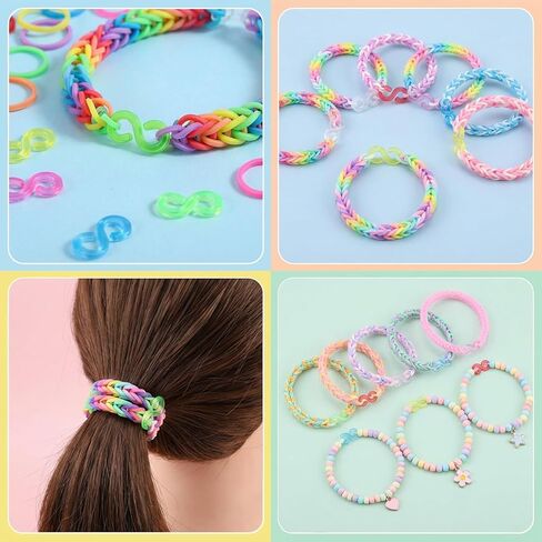 HJZHII 2000Pcs S Clips Rubber Band Clips, S Clips Plastic Bracelet Connectors Loom Rubber Band Clip Colorful Bracelet S Clip for Loom Bracelets DIY Crafts Making in Saudi Arabia
