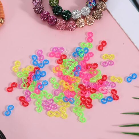 HJZHII 2000Pcs S Clips Rubber Band Clips, S Clips Plastic Bracelet Connectors Loom Rubber Band Clip Colorful Bracelet S Clip for Loom Bracelets DIY Crafts Making in Saudi Arabia