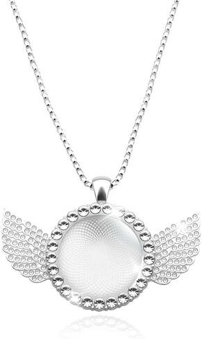 Personalized Rhinestone Photo Necklaces Memorial Angel Wing Photo Frame Necklace for DIY Crafters Gift Ziconia DIY Custom Picture Holder Pendant Personalized Photo Necklaces Silver in Kuwait