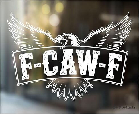 F-CAW-F Sticker Decal - [5" x 7" - Made in the USA] Funny FCAWF White Crow Bird Decal Sticker for Your Car or Truck Window or Bumper in Saudi Arabia