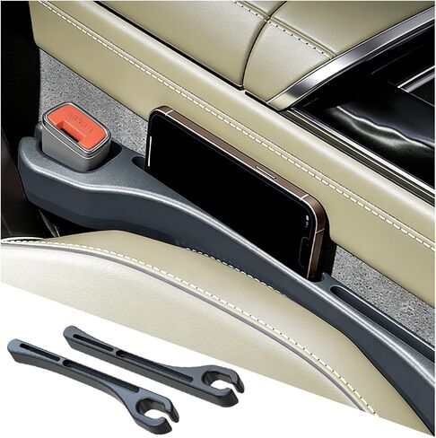 2PCS Car Seat Gap Filler, Seat Side Seam Crevice Blocker Organizer to Prevent Things from Dropping, Drop-Proof Auto Console Gap Guard Stopper Plug, Universal for Vehicles (Black) in Saudi Arabia