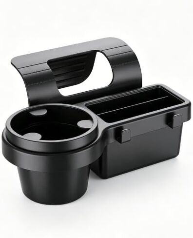 Car Cup Holder, Multifunctional Car Door Window Storage Organizer, Vehicle Door Side Cell Phone Storage Box, Window Mount Organizer for Phone Earphone Key Cup (Black) in Saudi Arabia