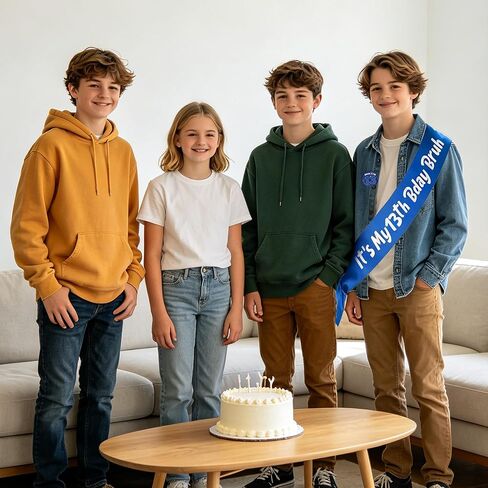 13th Birthday Decorations Gift Boy - 2 Pcs It's My 13th Bday Bruh Sash Bruh I'm 13 Pin Badge Blue Silver Party Supplies Gift for Boys 13 Year Old Birthday Party Decor Accessories in Saudi Arabia