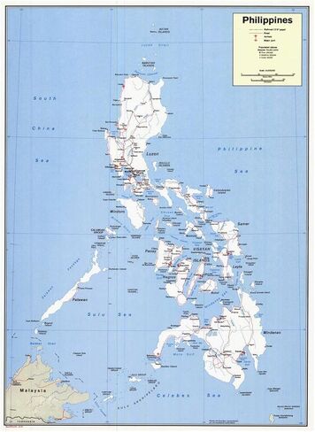 Gifts Delight Laminated 24x33 Poster: Detailed Political Map of Philippines - English, Tourist, Road in Kuwait