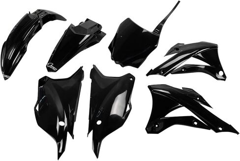 UFO Plast مجموعة بلاستيكية كاملة باللون الأسود متوافقة مع Kawasaki KX85/KX100 2014-2021 in Kuwait