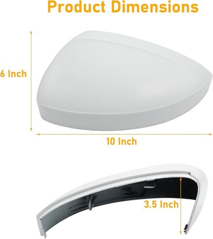 Compatible with Volkswagen Tiguan 2018-2020 Mirror Cover Replacement,VW Allspace L MK2 Mirror Cap Driver & Passenger Side,Left & Right Side Door Rearview Cover,Clip-on(1 Pair),Super White in Saudi Arabia