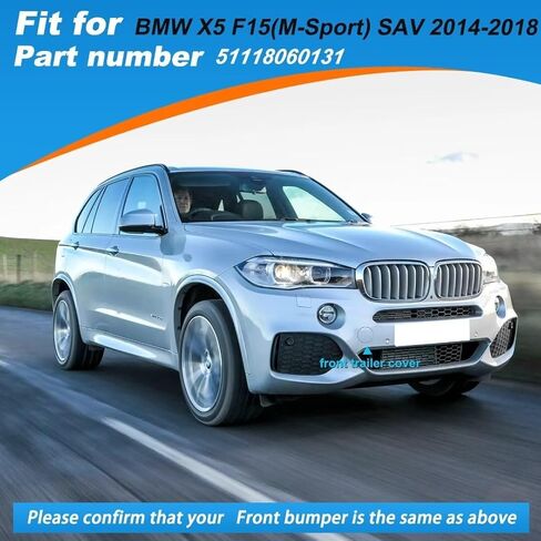 Car Front Bumper Tow Hook Cover Fit for BMW X5 Series F15 M Aerodynamics Sport Fit 25dX 28iX 30dX 35iX 40dX 40e 50i xDrive SAV 2014 2015 2016 2017 2018 51118060131 (Carbon Black) in Kuwait