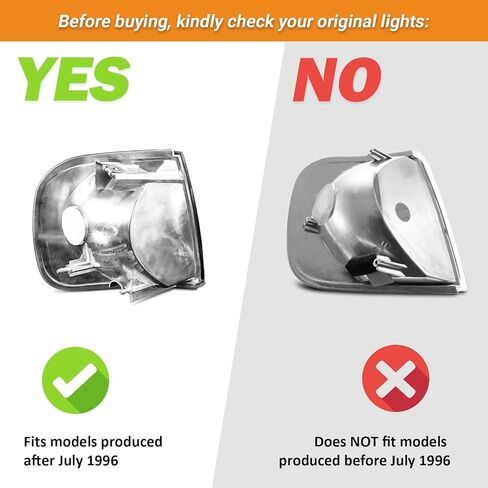 WEELMOTO Right Signal Lights Assembly Replacement for 1997-2003 FORD F-150 F-250 Expedition, Parking Light Turn Signal Marker Light 97-03 Passenger Side Does NOT fit models produced before July 1996 in Kuwait