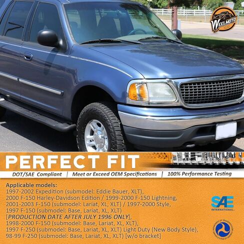 WEELMOTO Right Signal Lights Assembly Replacement for 1997-2003 FORD F-150 F-250 Expedition, Parking Light Turn Signal Marker Light 97-03 Passenger Side Does NOT fit models produced before July 1996 in Kuwait