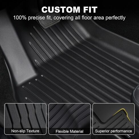 Thick Car Floor Mat for 2025-2026 Tesla Model Y Juniper,Fully Protective TPE Anti-Slip Floor mats Cargo Liners,Custom-Fitted Threshold Strip (Floor Trunk Rear Waist Protection) in Saudi Arabia