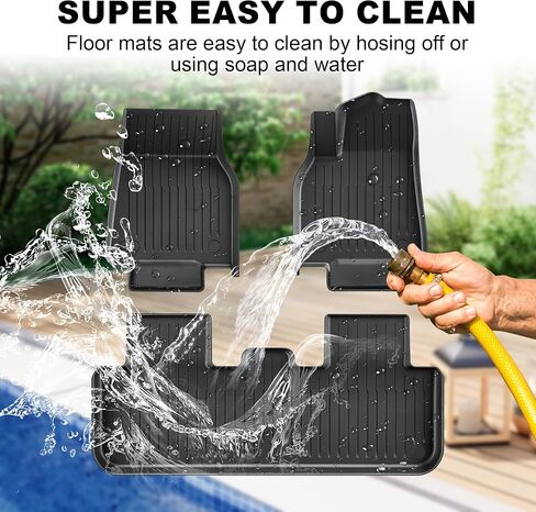 Thick Car Floor Mat for 2025-2026 Tesla Model Y Juniper,Fully Protective TPE Anti-Slip Floor mats Cargo Liners,Custom-Fitted Threshold Strip (Floor Trunk Rear Waist Protection) in Saudi Arabia