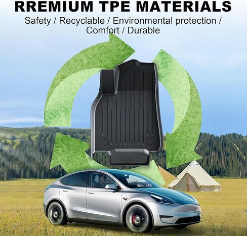 Thick Car Floor Mat for 2025-2026 Tesla Model Y Juniper,Fully Protective TPE Anti-Slip Floor mats Cargo Liners,Custom-Fitted Threshold Strip (Floor Trunk Rear Waist Protection) in Saudi Arabia
