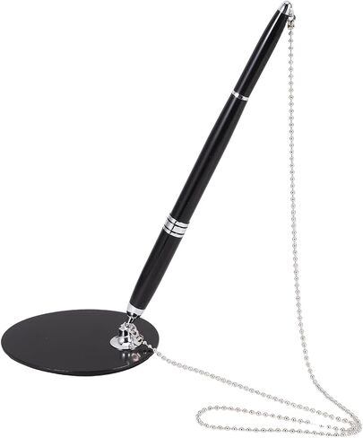 UPKOCH Secure Counter Pen with Black Ink and Anti-theft Chain, Desktop Ballpoint Security Ink Pen for Bank, Office, Reception Desk, and School Use in Kuwait
