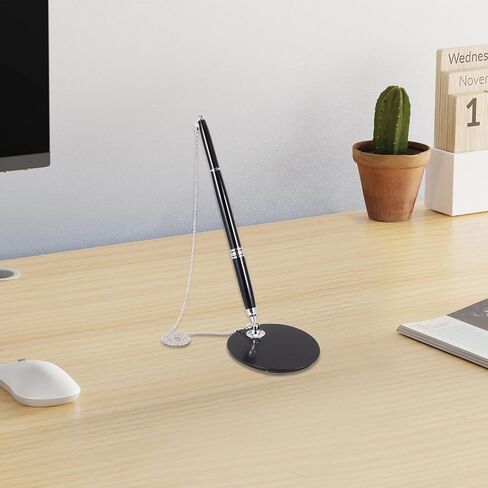 UPKOCH Secure Counter Pen with Black Ink and Anti-theft Chain, Desktop Ballpoint Security Ink Pen for Bank, Office, Reception Desk, and School Use in Kuwait