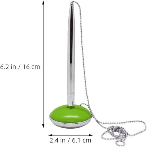 قلم توقيع Baluue Desktop Ballpoint مع سلسلة، قلم عداد أخضر لتوقيع دفتر الزوار، قرطاسية استقبال المكتب والبنك in Kuwait