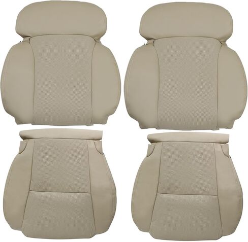 GXARTS Driver and Passenger Side Bottom & Top Lean Back Leather Perforated Seat Cover Tan Compatible with Lexus GS300 GS350 GS460 2006 2007 2008 2009 2010 2011 in Kuwait