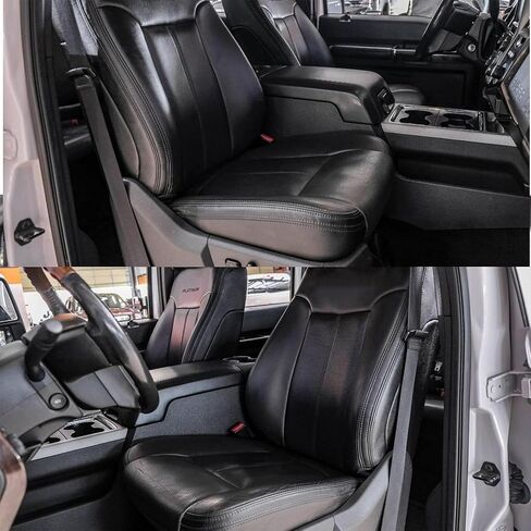 غطاء مقعد جلدي بديل للسائق من GXARTS باللون الأسود #5B أو 6B متوافق مع Ford F250 F350 F450 F550 2011 2012 2013 2014 2015 2016 غطاء مقعد بديل من الجلد in Kuwait