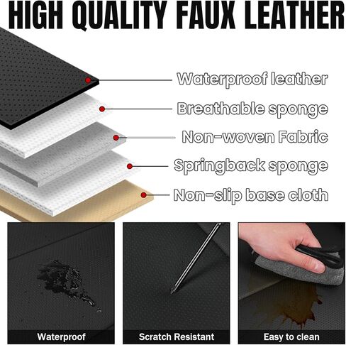 Front Seat Covers for Toyota RAV4 Hybrid 2016-2026, Waterproof Faux Leather Car Seat Covers, Full Coverage Anti-Slip Wear Resistant Seat Protectors(Black/Blue,2 Seat) in Kuwait