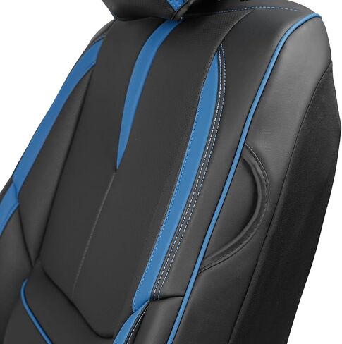 Front Seat Covers for Toyota RAV4 Hybrid 2016-2026, Waterproof Faux Leather Car Seat Covers, Full Coverage Anti-Slip Wear Resistant Seat Protectors(Black/Blue,2 Seat) in Kuwait