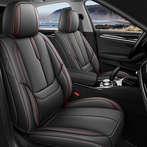 Front Seat Covers for Toyota RAV4 Hybrid 2016-2026, Waterproof Faux Leather Car Seat Covers, Full Coverage Anti-Slip Wear Resistant Seat Protectors(Black/Blue,2 Seat) in Kuwait