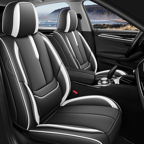 Front Seat Covers for Toyota RAV4 Hybrid 2016-2026, Waterproof Faux Leather Car Seat Covers, Full Coverage Anti-Slip Wear Resistant Seat Protectors(Black/Blue,2 Seat) in Kuwait