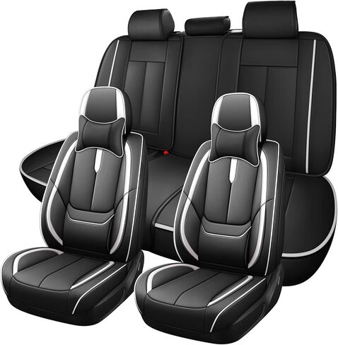 for Honda Accord Car Seat Covers 2000-2024, Premium Faux Leather Seat Cover | Breathable Waterproof Sports Drive Stylish, Easy to Install Seat Covers(2 Seats Standard/Black - Blue) in Saudi Arabia