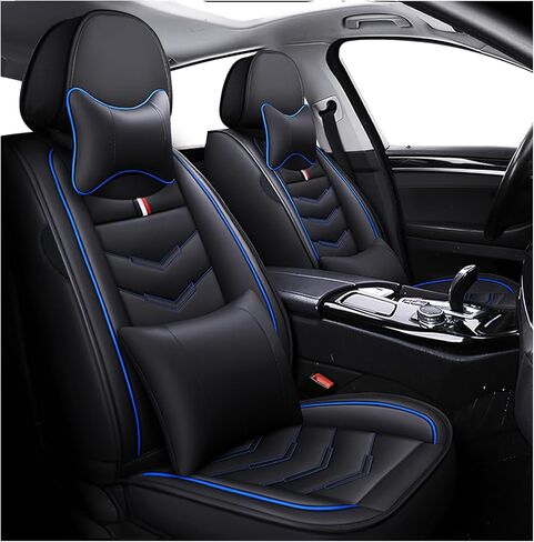 Leather Car Seat Covers for Toyota Tundra 2010-2026, Wear-Resistant & Anti-Slip Seat Cover (5 Seat Standard, Black) in Saudi Arabia