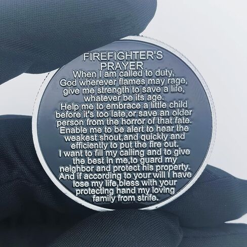 Firefighter's Prayer Challenge Coin - Thin Red Line Inspirational Gift for Firefighters in Saudi Arabia