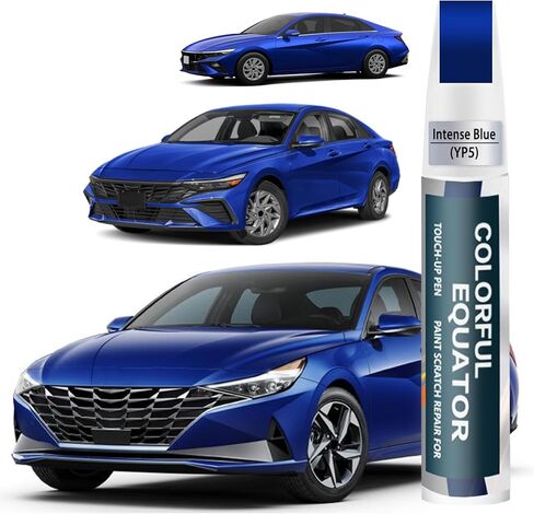 طلاء لمسات السيارة (YP5 أزرق كثيف) متوافق مع Hyundai، قلم طلاء السيارة لإصلاح الخدوش، طلاء لمس اثنين في واحد، مزيل خدوش السيارة الفاخر للخدوش العميقة in Kuwait