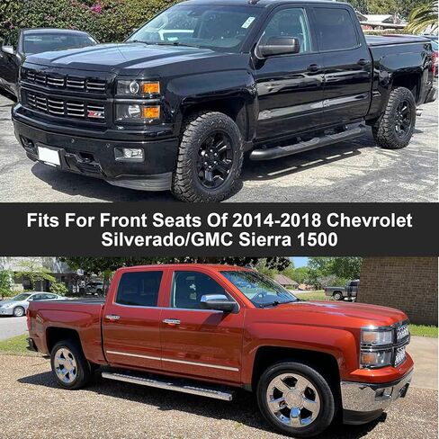 مجموعات أغطية المقاعد الأمامية SAPUBK يمكن استبدالها لـ 2014-2018 Chevy Silverado/GMC Sierra 1500، نيوبرين ممتاز مع بطانة إسفنجية ناعمة مركبة ووسادة غطاء مقعد قابلة للتنفس in Kuwait