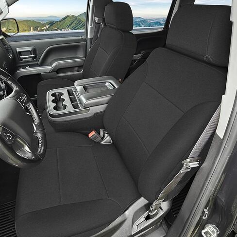 مجموعات أغطية المقاعد الأمامية SAPUBK يمكن استبدالها لـ 2014-2018 Chevy Silverado/GMC Sierra 1500، نيوبرين ممتاز مع بطانة إسفنجية ناعمة مركبة ووسادة غطاء مقعد قابلة للتنفس in Kuwait